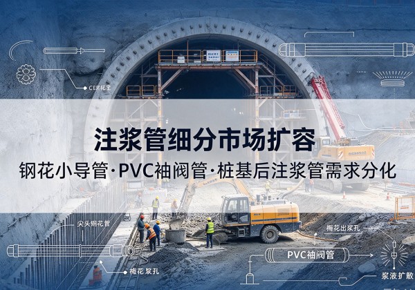 离石注浆管细分市场扩容，隧道钢花小导管、PVC 袖阀管、桩基后注浆管需求分化